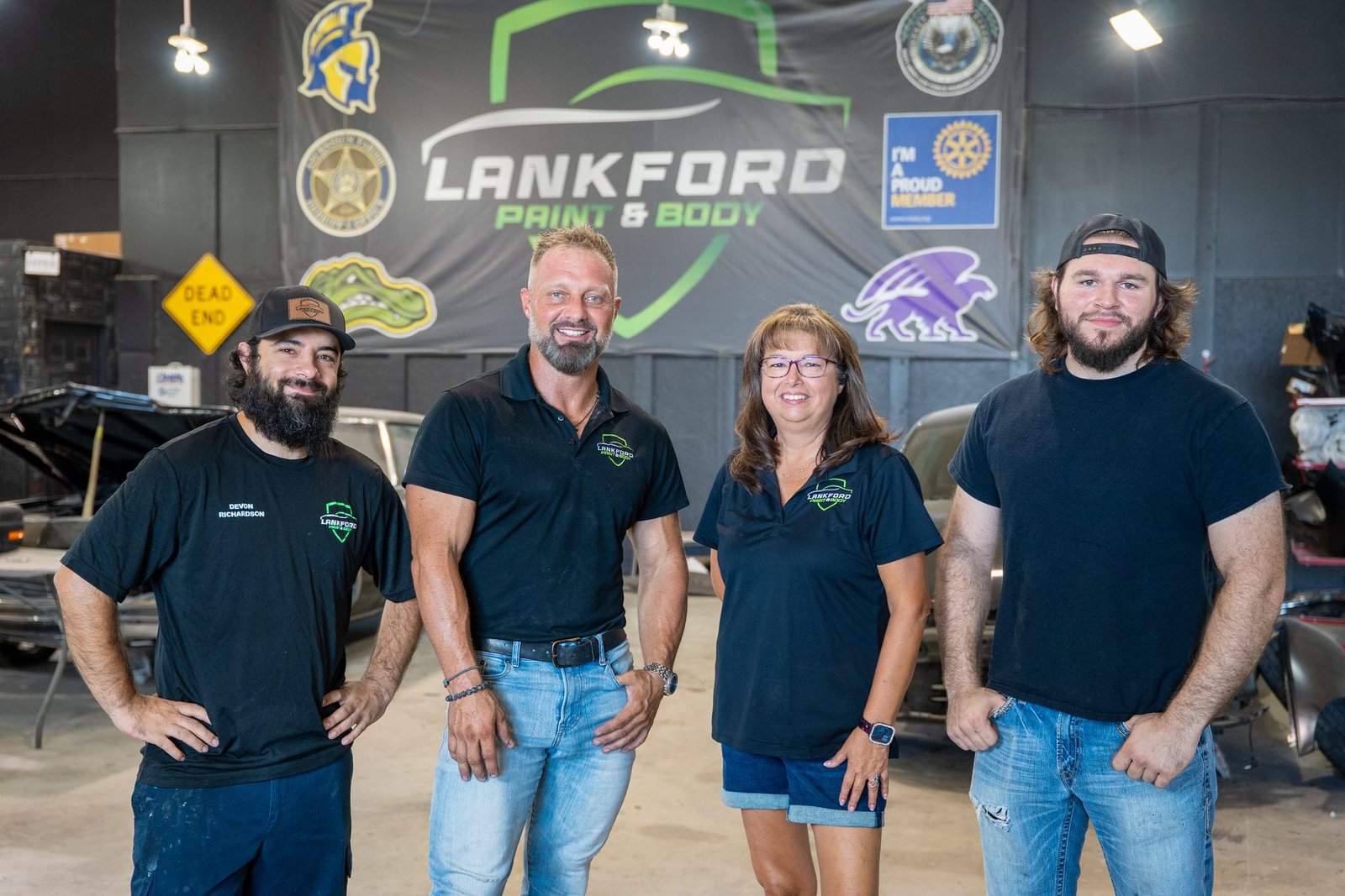 The Lankford Paint and Body team in the shop in Prairieville, Louisiana
